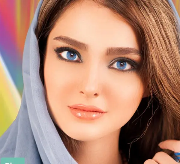 عکس لنز آبی یخی