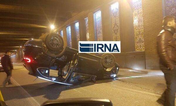 عکس تصادف سانتافه در پیربازار رشت
