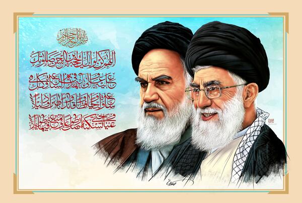عکس لایه باز آیت الله خامنه ای و خمینی