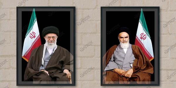 عکس لایه باز آیت الله خامنه ای و خمینی