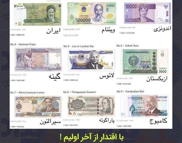 عکس پول های جهان