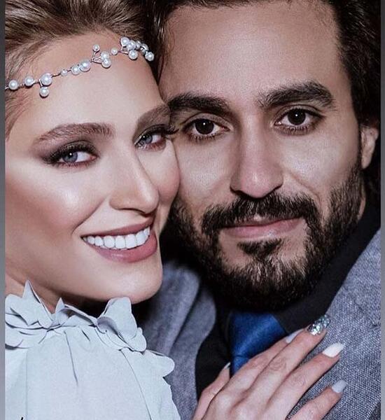 عکس نگین معتضدی با همسرش