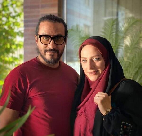 عکس نگین معتضدی با همسرش