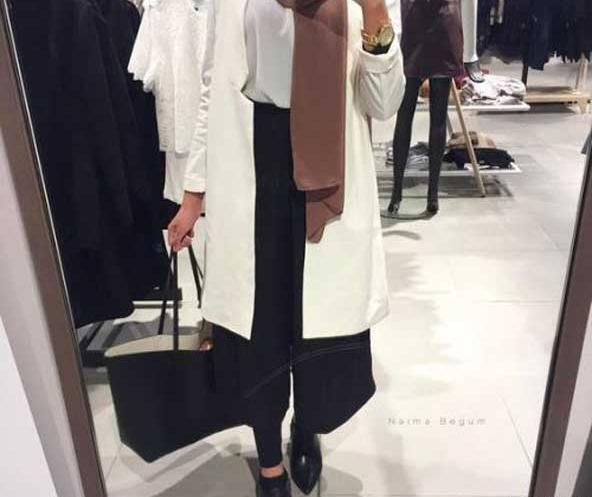 عکس مانتو سفید جلو باز