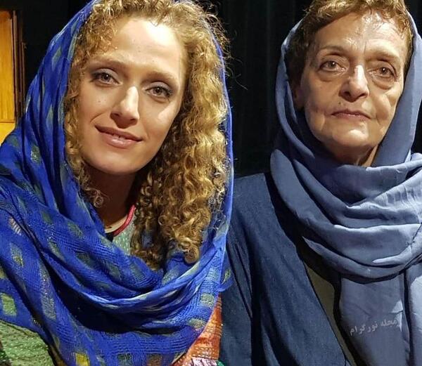 عکس نگین معتضدی با مادرش