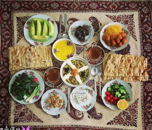 عکس سفره افطاری دو نفره