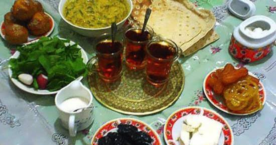 عکس سفره افطاری دو نفره