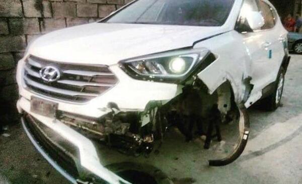 عکس سانتافه تصادف کرده
