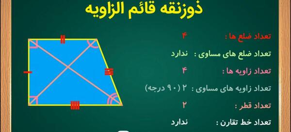 عکس قطر ذوزنقه قائم الزاویه