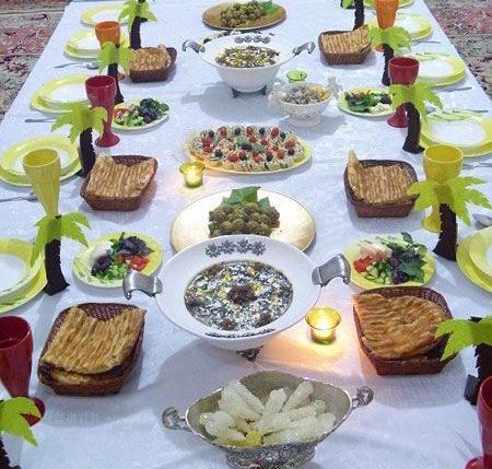 عکس زیباترین سفره افطاری