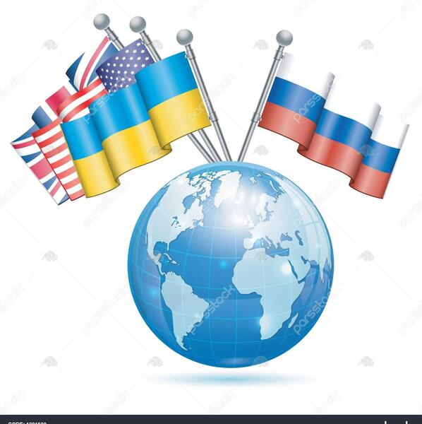 عکس پرچم روسیه و اوکراین