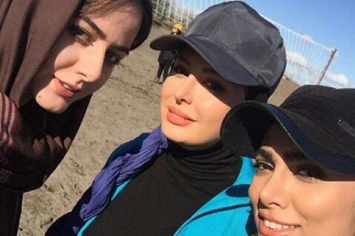 عکس نیوشا ضیغمی با کلاه