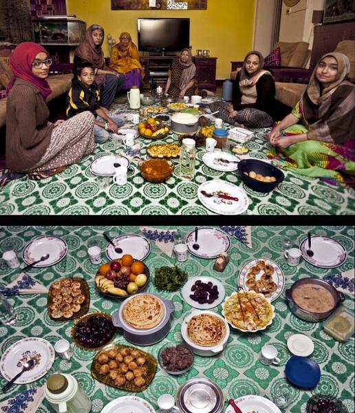عکس سفره افطار با خانواده