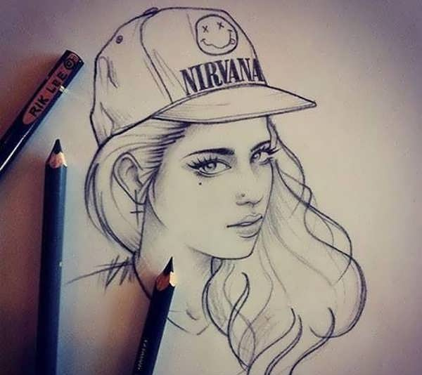 عکس نقاشی دخترانه غم