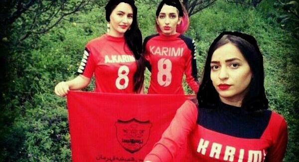 عکس زن طرفدار پرسپولیس