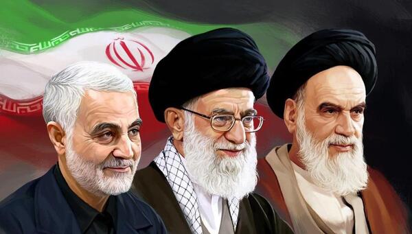عکس رهبر خامنه ای و خمینی