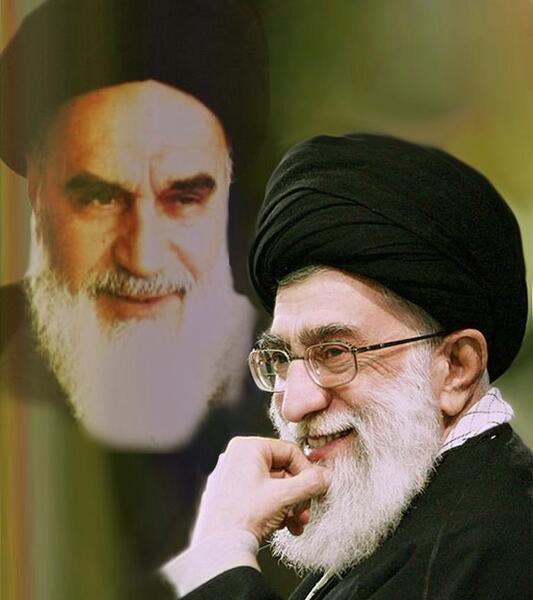 عکس رهبر خامنه ای و خمینی