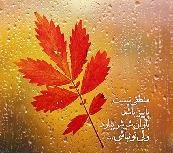 عکس نوشته منظره بارانی