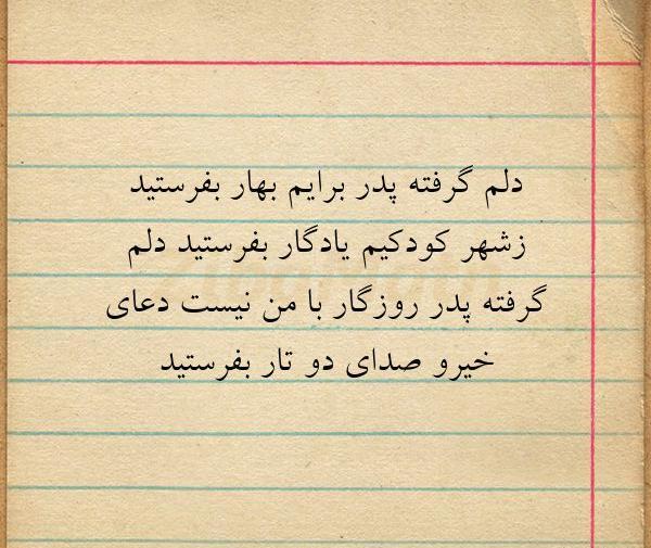 عکس نوشته دلم گرفته پدر برایم بهار بفرست