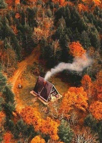 عکس کلبه و پاییز