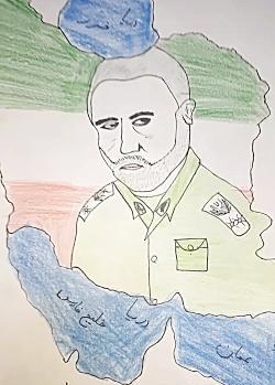 عکس نقاشی ساده شهید سلیمانی