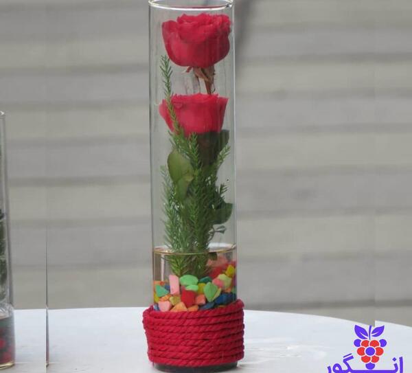 عکس گل طبیعی در شیشه