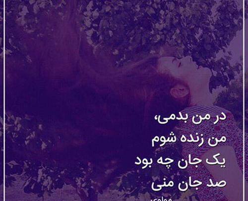 عکس نوشته شعر عاشقانه مولانا