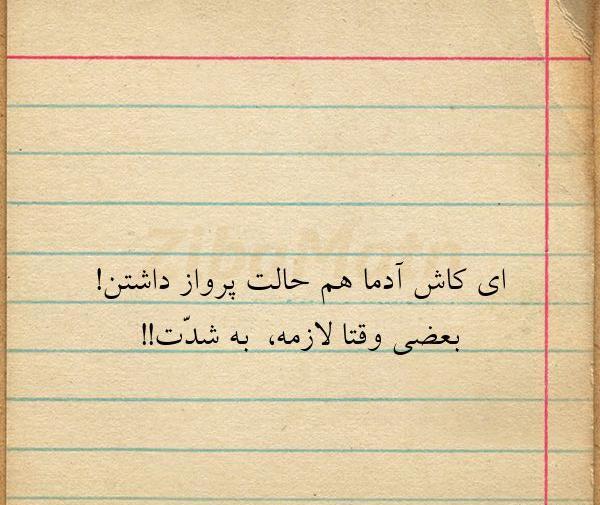 عکس نوشته کاش زندگی هم حالت پرواز داشت
