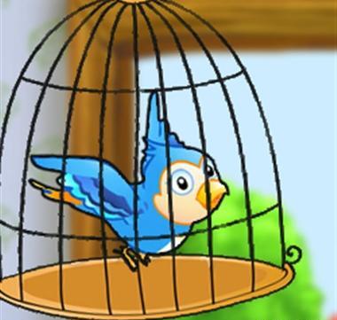 عکس نقاشی ساده طوطی در قفس