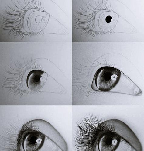 عکس نقاشی دخترانه چشم و ابرو