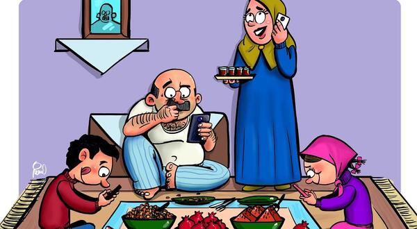 عکس ایده نقاشی شب یلدا ساده
