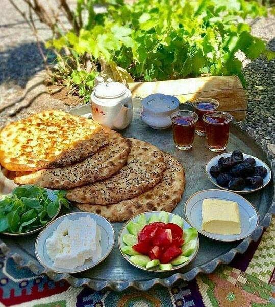 عکس نوشته صبح بخیر و صبحانه