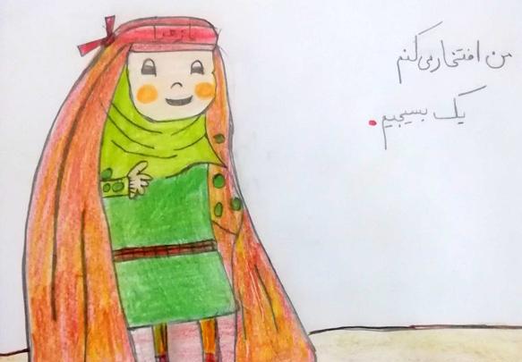 عکس نقاشی دخترانه هفته بسیج