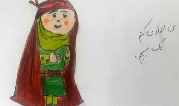 عکس نقاشی دخترانه هفته بسیج
