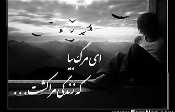 عکس نوشته ای مرگ بیا که زندگی مرا کشت