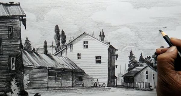 عکس کلبه سیاه قلم