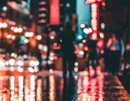 عکس نوشته باران پاییزی در شب