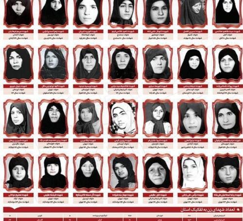 عکس نوشته شهدای زن