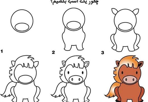عکس نقاشی ساده دخترانه مرحله به مرحله