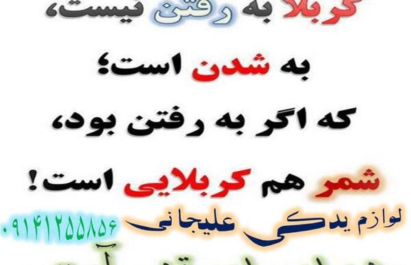 عکس نوشته ی کربلا به رفتن نیست