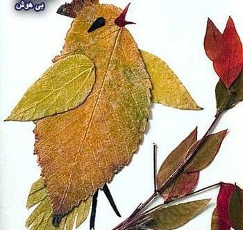 عکس موش با برگ