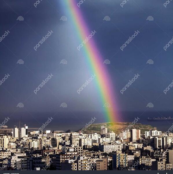 عکس رنگین کمان در هوا