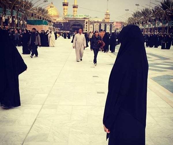 عکس نوشته دختر چادری در کربلا