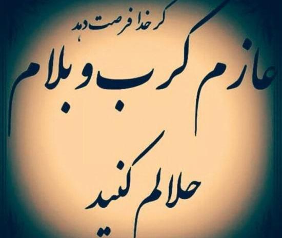 عکس نوشته دارم میرم حلالم کنید