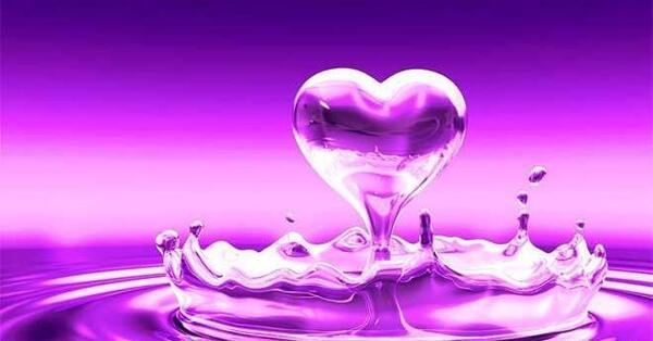 عکس نوشته قلب بنفش