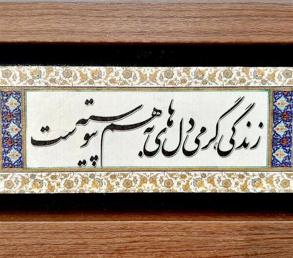 عکس نوشته زندگی گرمی دلهای بهم پیوسته است