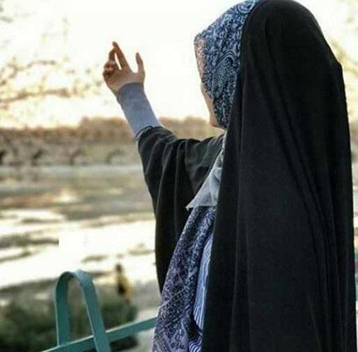 عکس نوشته دختر با حجاب کارتونی