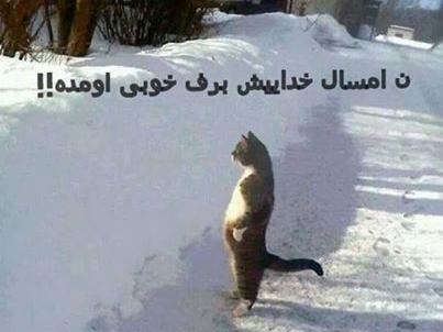 عکس نوشته خنده دار زمستان