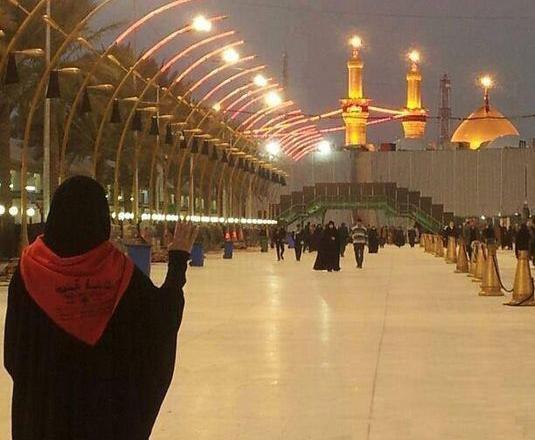 عکس نوشته دختر چادری در حرم امام حسین