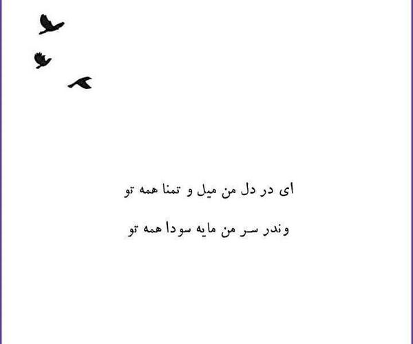 عکس نوشته ای در دل من میل و تمنا همه تو